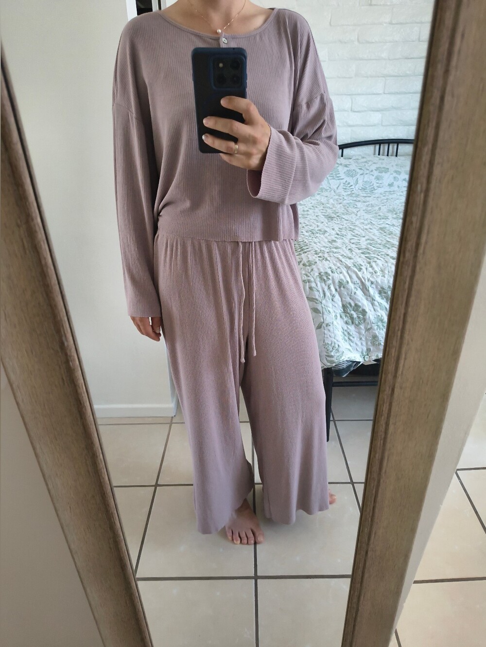 Soft RibbedOysho Ribbed Lounge Set Size M Soft Lavender Wide Lounge Set in Mauve
